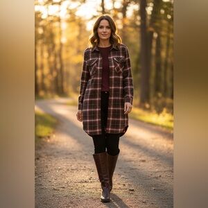 NWT Torrid Cookie Plaid Wild Ginger Flannel Midi Shacket women’s size 2X